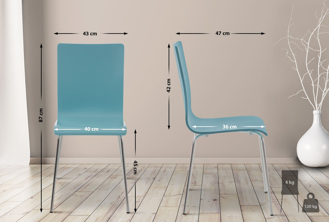Set van 2 Bezoekersstoelen - Gaststoelen - Ergonomisch Comfort Kleur lichtblauw