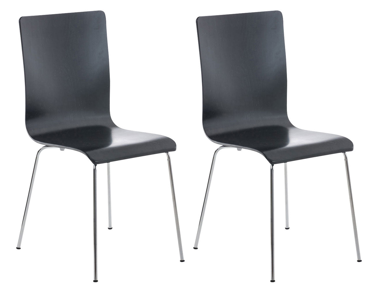2-delige Set Bezoekersstoel - Vergaderstoel - Ergonomisch Ontwerp, Comfortabel Zitten Urenlang Kleur zwart