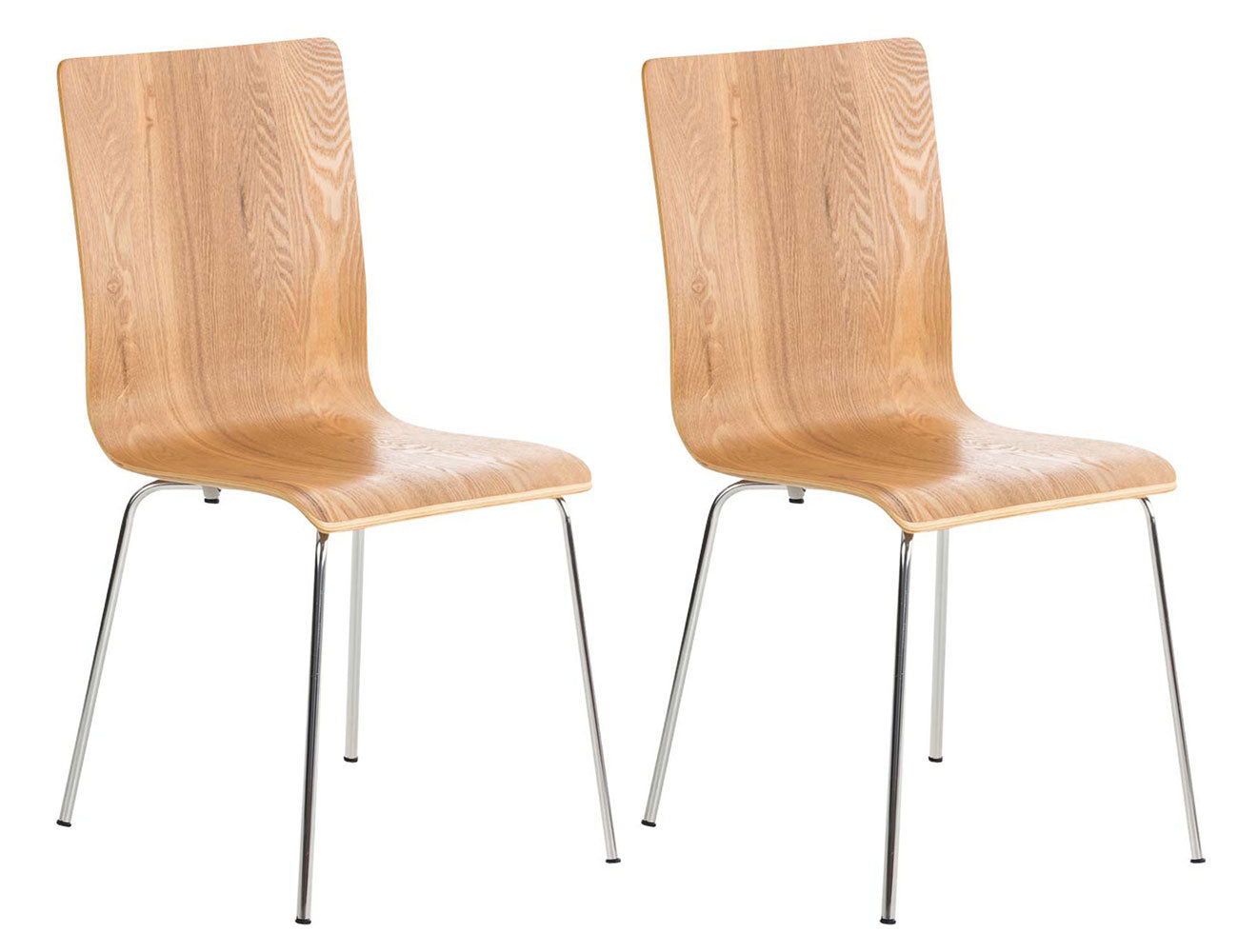 2-delige Set Bezoekersstoel - Vergaderstoel - Ergonomisch Ontwerp, Comfortabel Zitten Urenlang Kleur eik
