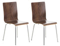 2-delige Set Bezoekersstoel - Vergaderstoel - Ergonomisch Ontwerp, Comfortabel Zitten Urenlang Kleur walnoot