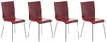4-delige Set Bezoekersstoelen - Wachtkamerstoelen - Ergonomisch Comfort Kleur rood