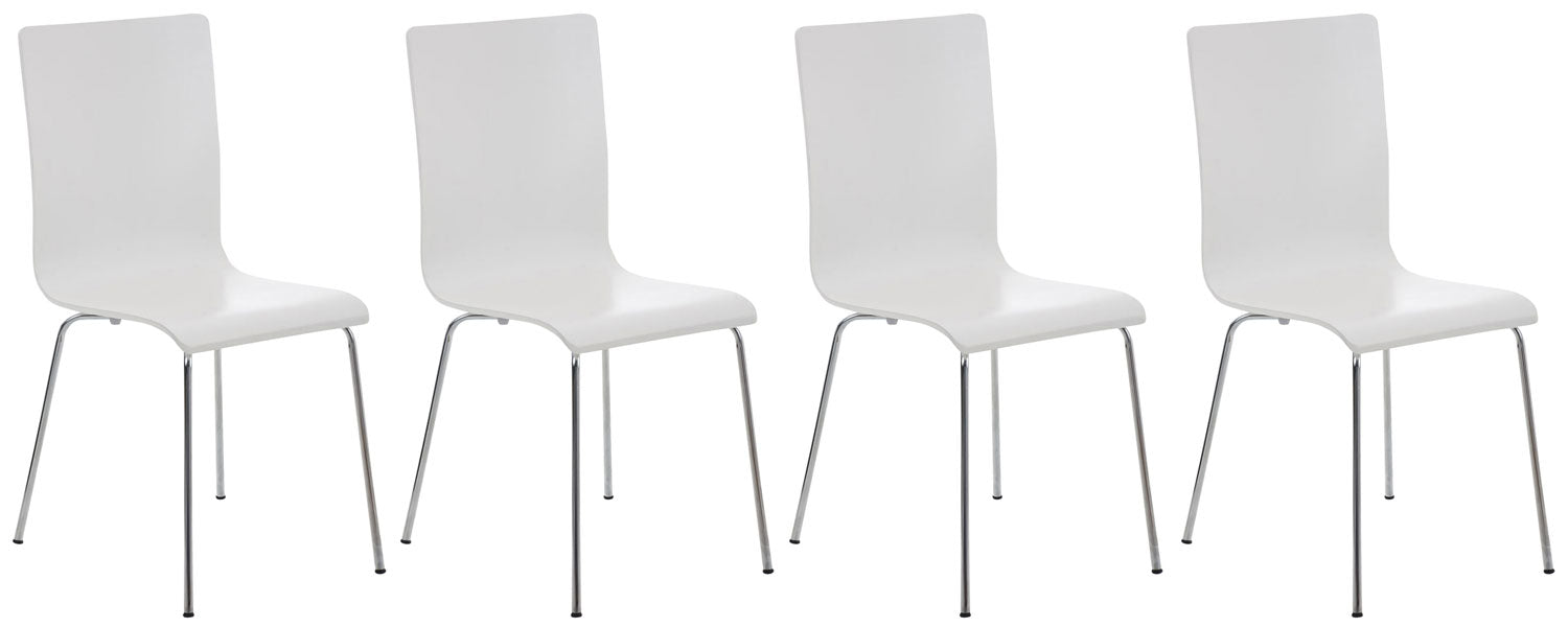 4-delige Set Bezoekersstoelen - Wachtkamerstoelen - Ergonomisch Comfort Kleur wit