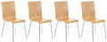 4-delige Set Bezoekersstoelen - Wachtkamerstoelen - Ergonomisch Comfort Kleur natuur