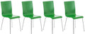 4-delige Set Bezoekersstoelen - Wachtkamerstoelen - Ergonomisch Comfort Kleur groen