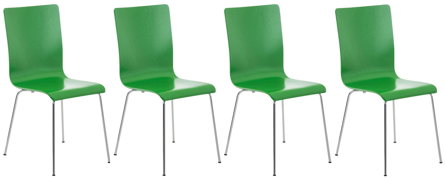 4-delige Set Bezoekersstoelen - Wachtkamerstoelen - Ergonomisch Comfort Kleur groen