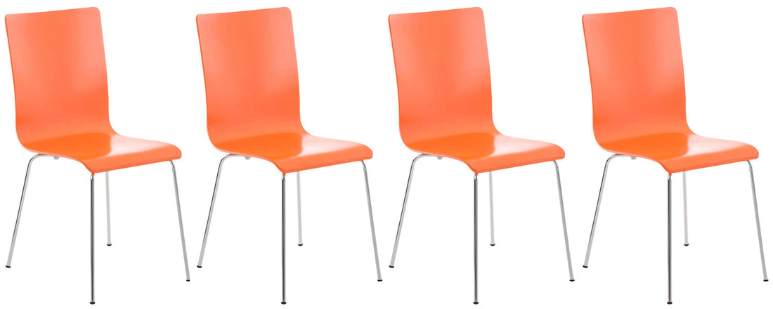 4-delige Set Bezoekersstoelen - Wachtkamerstoelen - Ergonomisch Comfort Kleur oranje