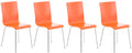 4-delige Set Bezoekersstoelen - Wachtkamerstoelen - Ergonomisch Comfort Kleur oranje