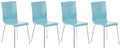 Set van 4 Bezoekersstoelen - Vergaderstoelen - Ergonomisch Comfort Kleur lichtblauw