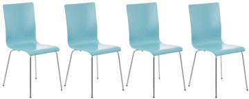 Set van 4 Bezoekersstoelen - Vergaderstoelen - Ergonomisch Comfort Kleur lichtblauw