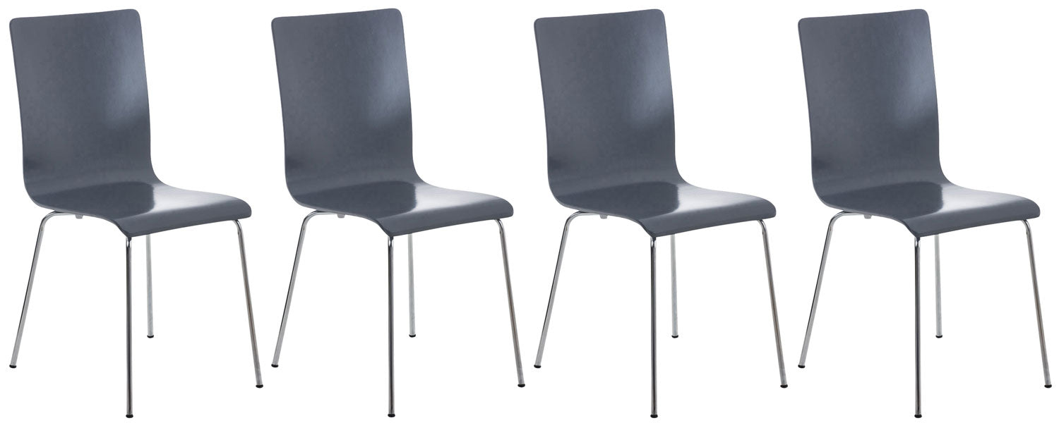 4-delige Set Bezoekersstoelen - Wachtkamerstoelen - Ergonomisch Comfort Kleur grijs