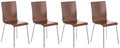 4-delige Set Bezoekersstoelen - Wachtkamerstoelen - Ergonomisch Comfort Kleur bruin