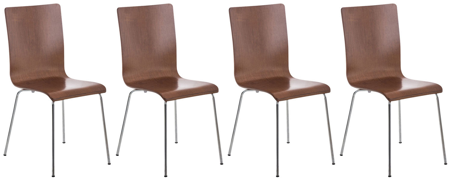 4-delige Set Bezoekersstoelen - Wachtkamerstoelen - Ergonomisch Comfort Kleur bruin