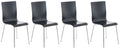 4-delige Set Bezoekersstoelen - Wachtkamerstoelen - Ergonomisch Comfort Kleur zwart