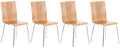 4-delige Set Bezoekersstoelen - Wachtkamerstoelen - Ergonomisch Comfort Kleur eik