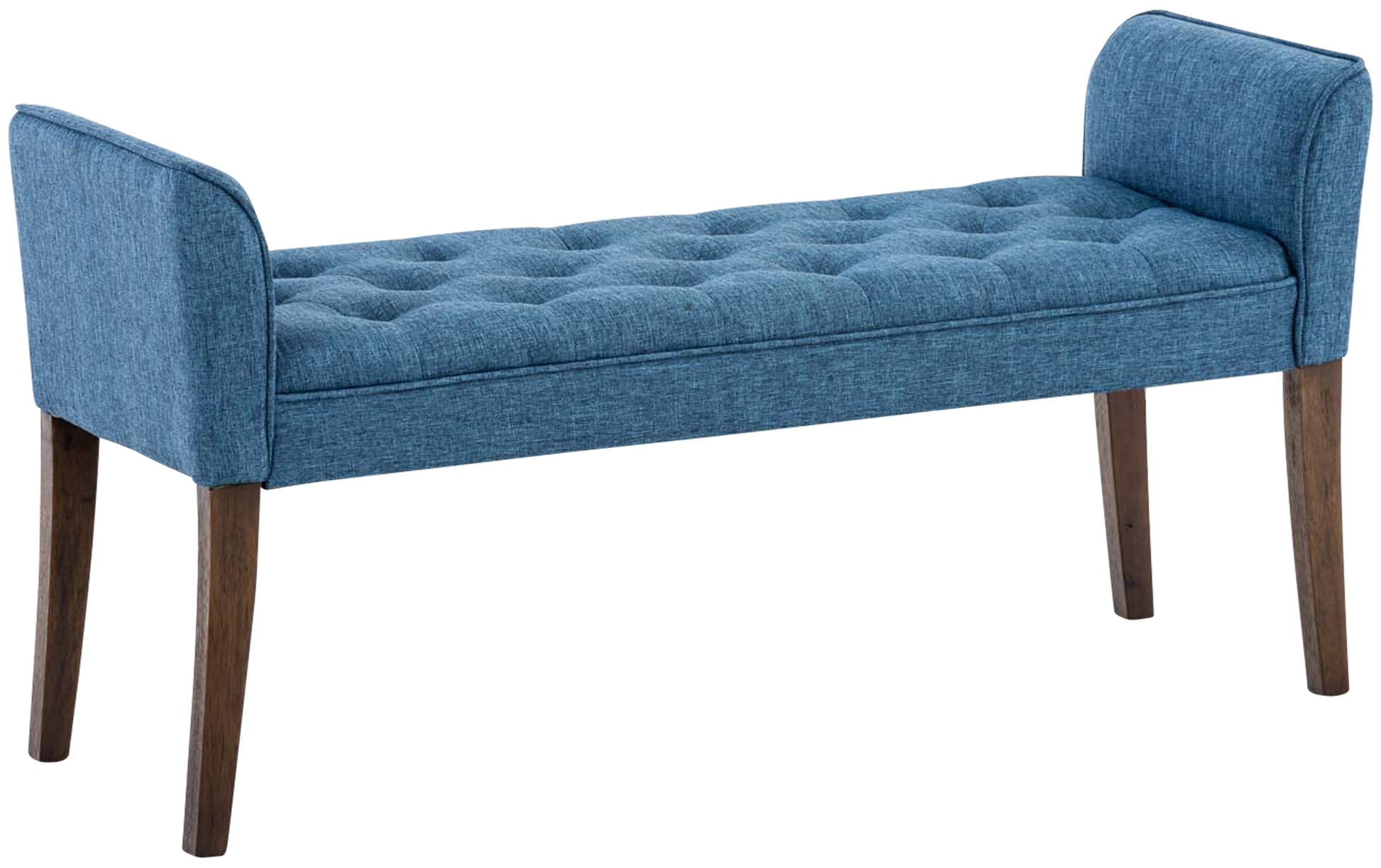 Chaiselongue Sofa - Loungestoel - Robuust Rubberhout Frame & Comfort Zitting Kleur blauw Onderstel Kleur antiek-donker