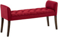 Chaiselongue Sofa - Loungestoel - Robuust Rubberhout Frame & Comfort Zitting Kleur rood Onderstel Kleur antiek-donker