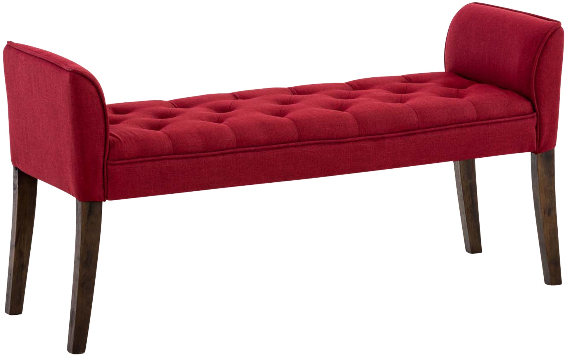 Chaiselongue Sofa - Loungestoel - Robuust Rubberhout Frame & Comfort Zitting Kleur rood Onderstel Kleur antiek-donker
