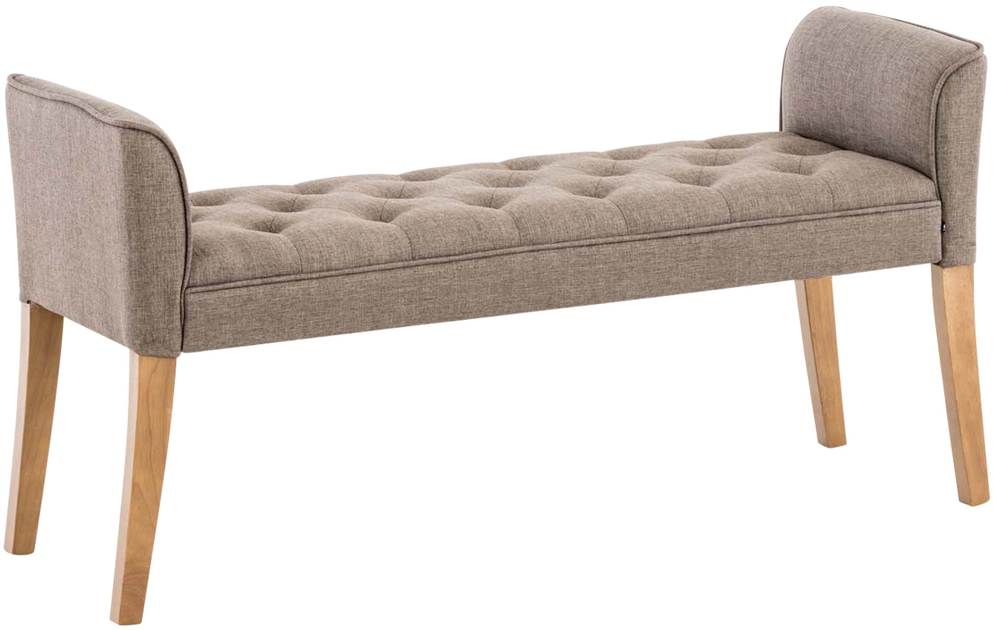 Chaiselongue Sofa - Loungestoel - Robuust Rubberhout Frame & Comfort Zitting Kleur taupe Onderstel Kleur antiek-helder