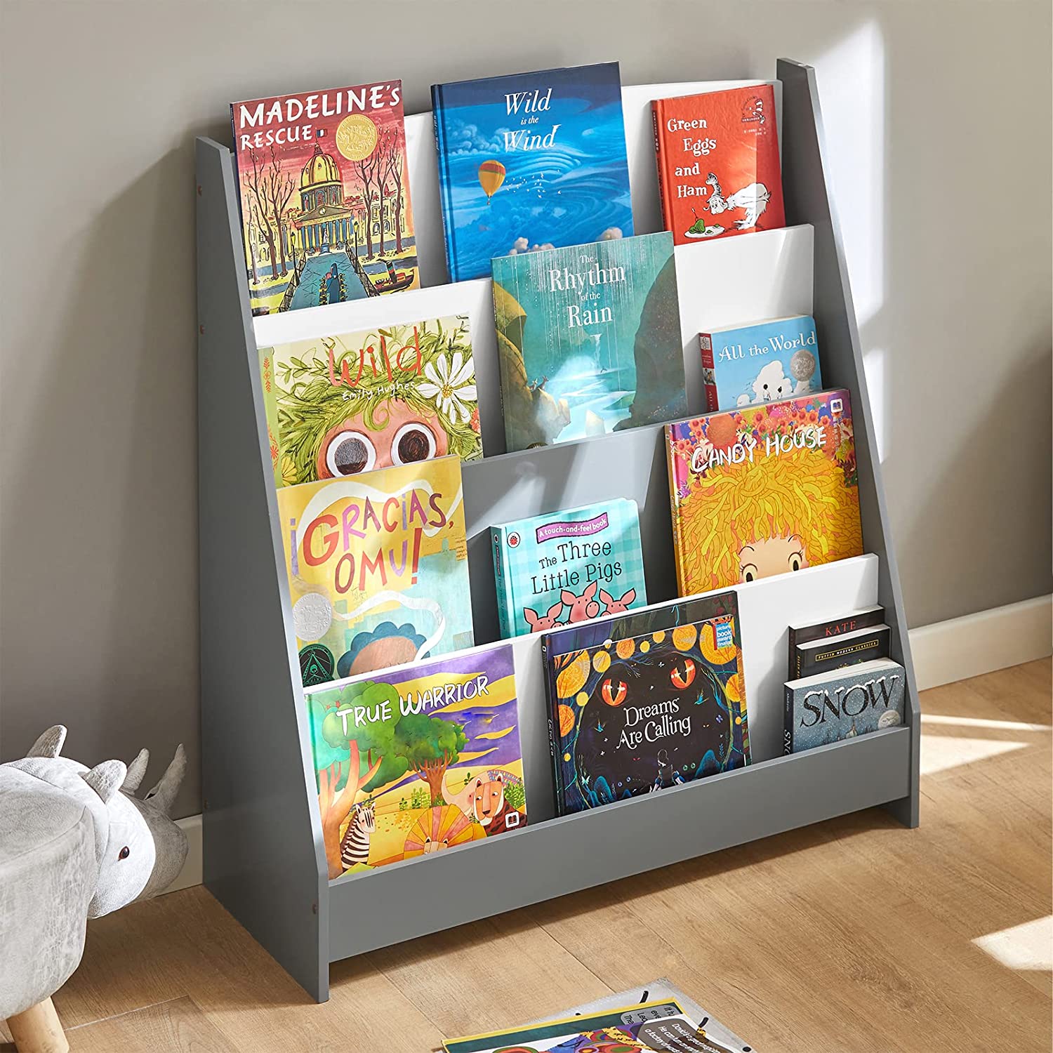 Kinderen Kinderboekenkast Boekenplank Opbergplank Rack Organizer Houder met 4 planken
