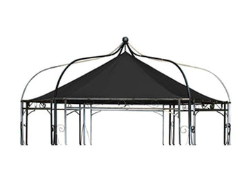 Vervangingsdak 6-hoekig tuinpaviljoen Manley/Dudley | Kleur: zwart | Afmetingen: 280x280x40 cm