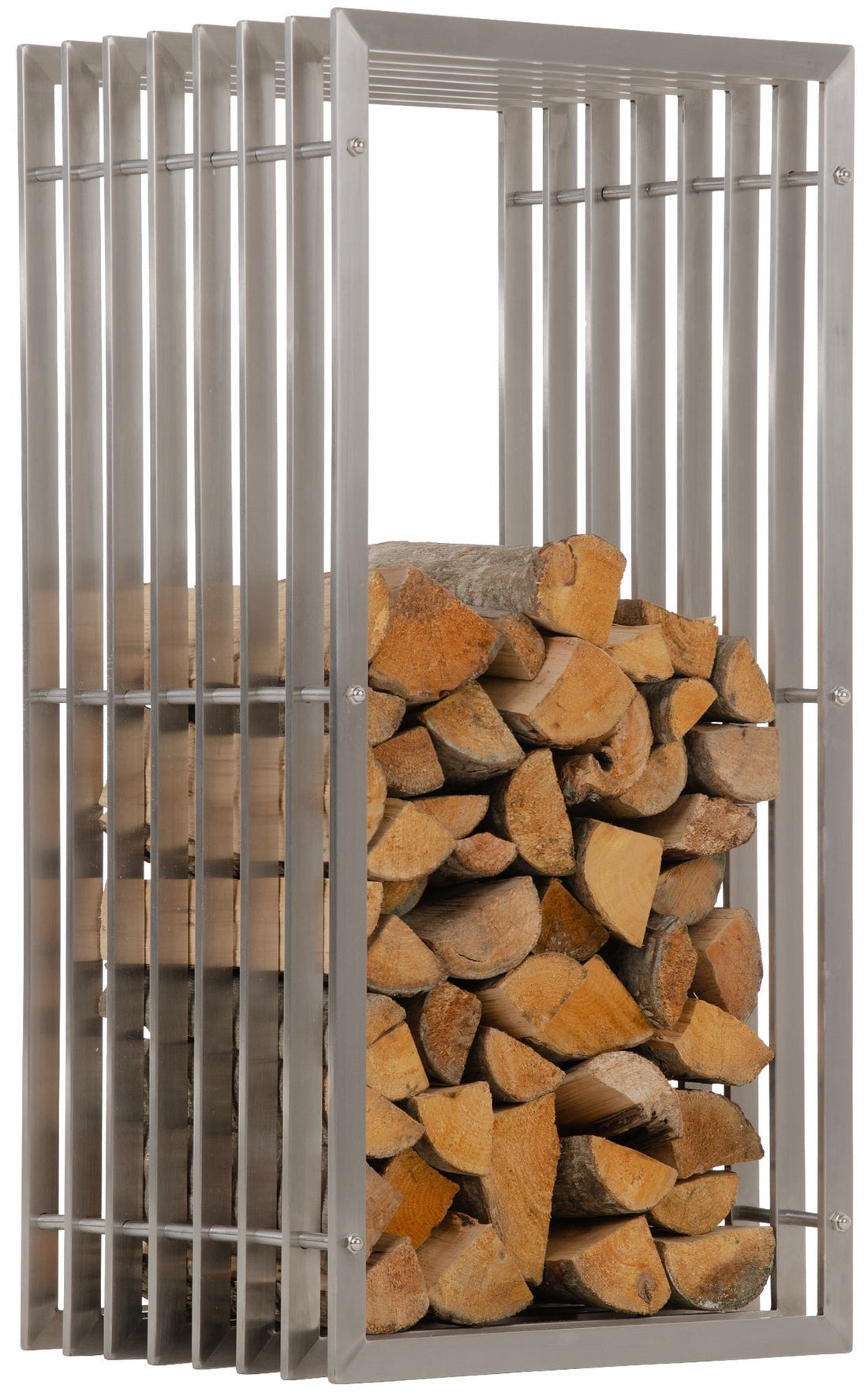 Stijlvolle Houtopslag - Handgemaakt - Duurzaam Roestvrij Staal - Voor Open Haarden Maat 40x50x100 cm