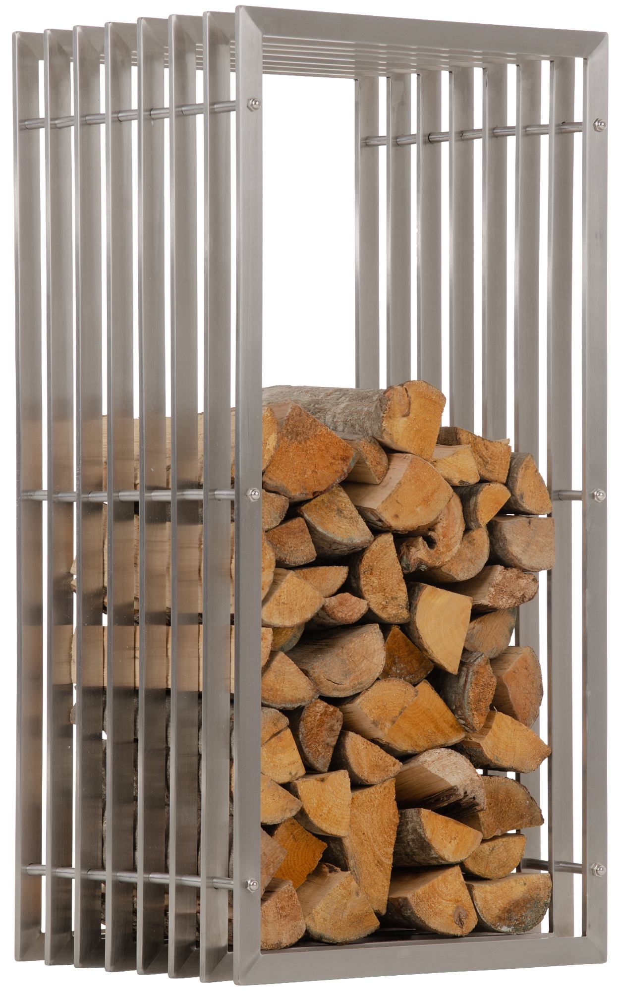 Stijlvolle Houtopslag - Handgemaakt - Duurzaam Roestvrij Staal - Voor Open Haarden Maat 40x50x100 cm