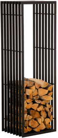 Handgemaakt Kaminhoutrek - Brandhoutopslag - Duurzaam Metaal, Stijlvolle Zwarte Afwerking Maat 40x50x150 cm