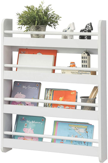 Wandgemonteerde 4-lagen Kinderen Kinderboekenkast Boekenplank - Opbergrek - 60x12x80cm