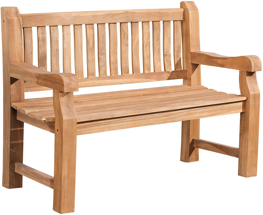 Teak Houten Tuinbank - Massief Hout - Duurzaam en Ergonomisch Ontwerp Kleur teak
