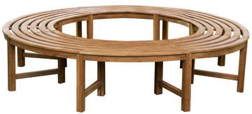 Ronde Teak Boomzitbank - Omringende Bank - Romantische Sfeer Onder Boom Kleur bruin