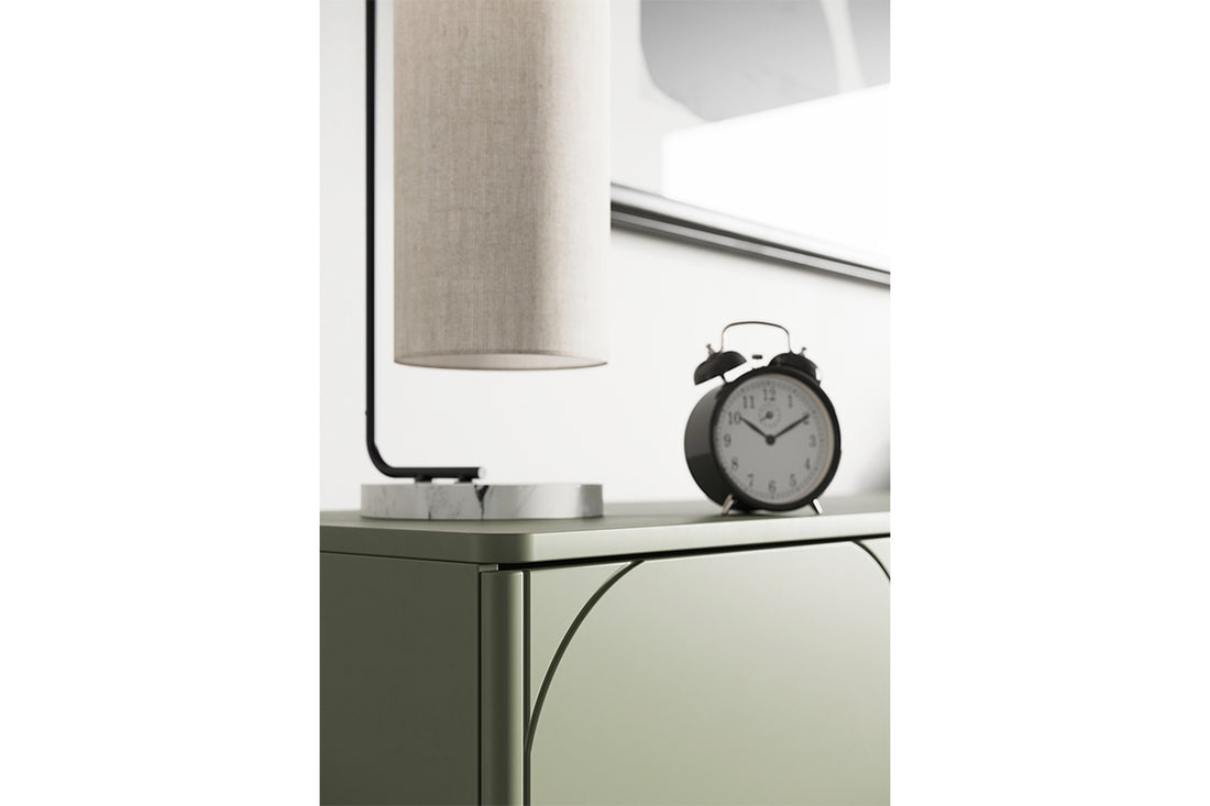 Sonatia II ladekast 4-deurs met 2 verborgen laden en push-to-open | Mat olijfgroen | 200x82x45 cm