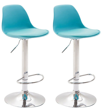 Set van 2 barkrukken Kiel - Verstelbaar en comfortabel | Kleur: Blauw | Afmetingen: 39x43x82 cm