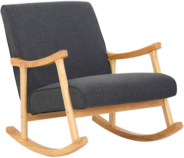 Schommelstoel Morelia - Stoffen stoel | Kleur: donkergrijs | Afmetingen: 67x92x82 cm