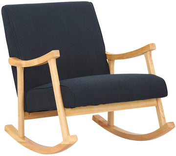 Schommelstoel Morelia - Stoffen schommelstoel | Kleur: zwart | Afmetingen: 67x92x82 cm