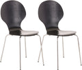 2x Stapelbare Bezoekersstoelen - Ergonomische Zit - Ruimtebesparend Design Kleur zwart