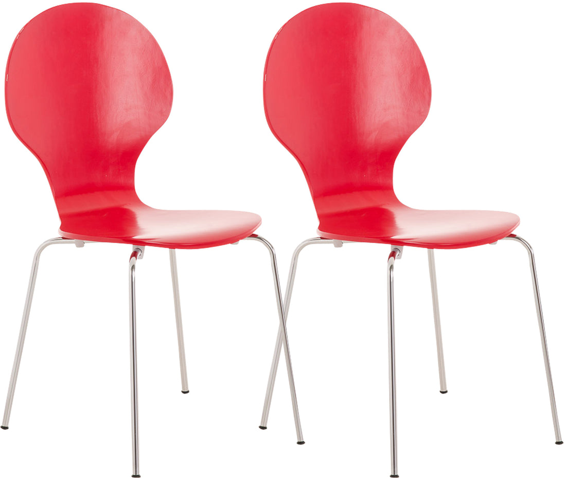 2x Stapelbare Bezoekersstoelen - Ergonomische Zit - Ruimtebesparend Design Kleur zwart