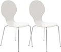 2x Stapelbare Bezoekersstoelen - Ergonomische Zit - Ruimtebesparend Design Kleur wit