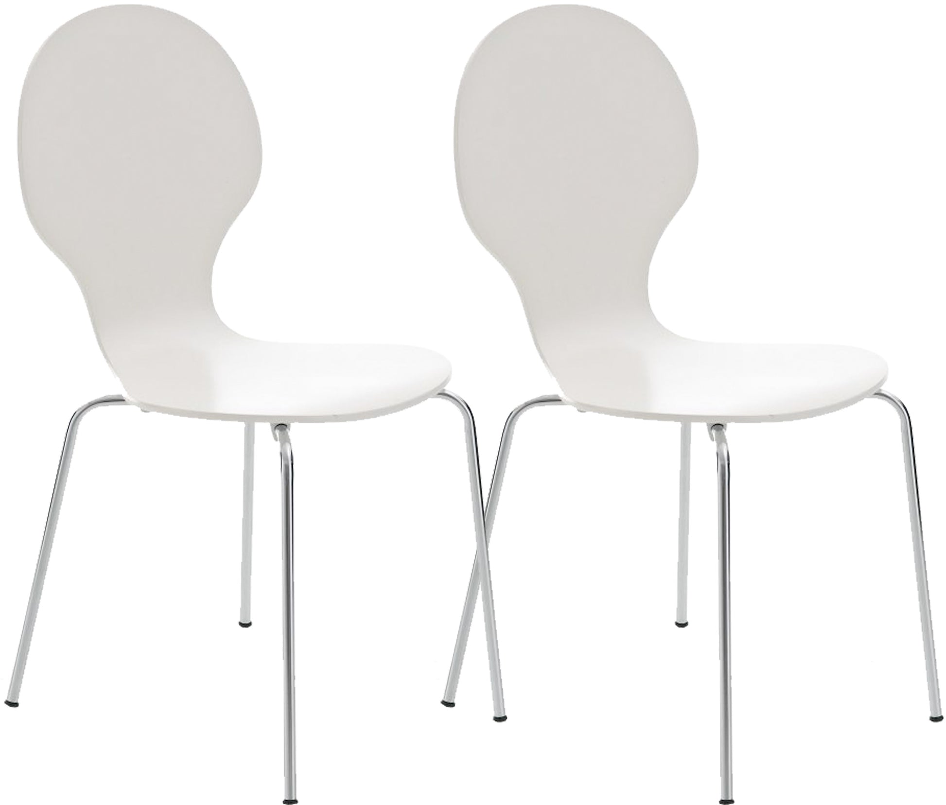 2x Stapelbare Bezoekersstoelen - Ergonomische Zit - Ruimtebesparend Design Kleur wit