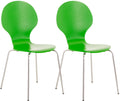 2x Stapelbare Bezoekersstoelen - Ergonomische Zit - Ruimtebesparend Design Kleur groen