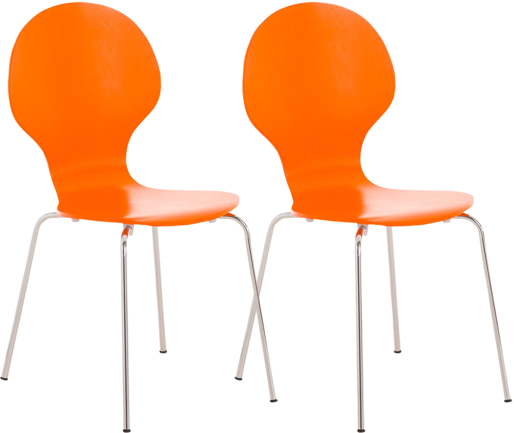 2x Stapelbare Bezoekersstoelen - Ergonomische Zit - Ruimtebesparend Design Kleur oranje