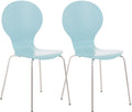 2x Stapelbare Bezoekersstoelen - Ergonomische Zit - Ruimtebesparend Design Kleur lichtblauw
