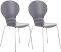 Set van 2 Stapelstoelen - Conferentiestoelen - Ergonomisch & Ruimtebesparend Design Kleur grijs