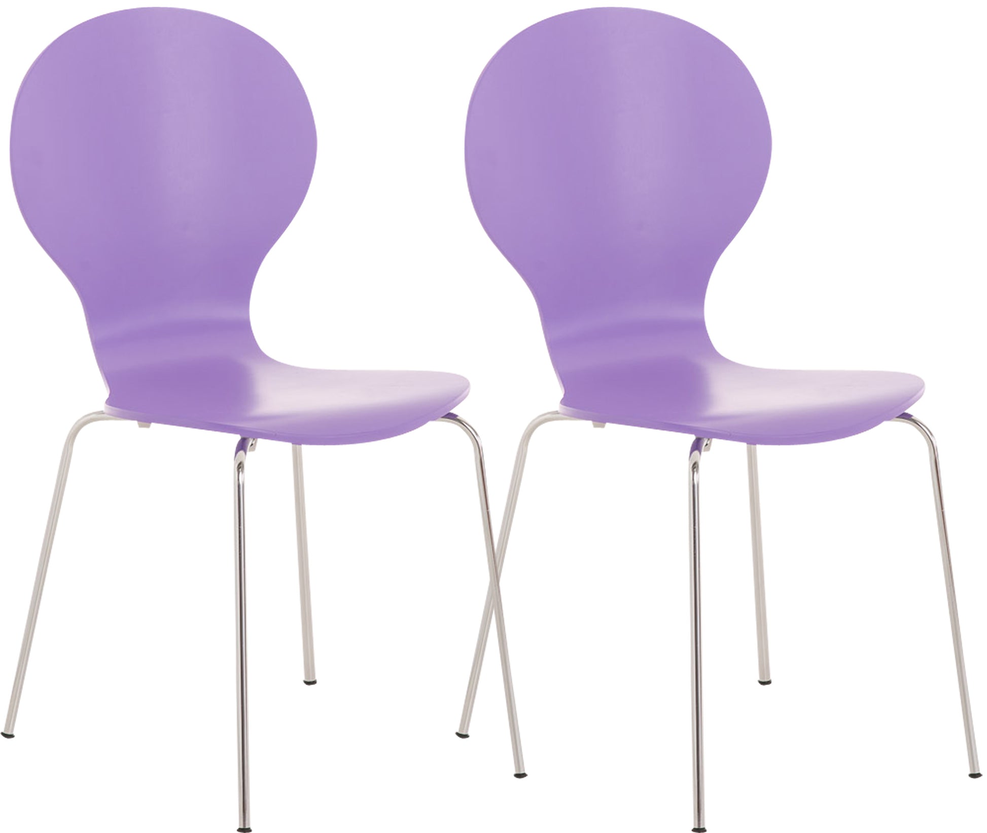 2x Stapelbare Bezoekersstoelen - Ergonomische Zit - Ruimtebesparend Design Kleur lila