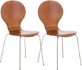 2x Stapelbare Bezoekersstoelen - Ergonomische Zit - Ruimtebesparend Design Kleur bruin