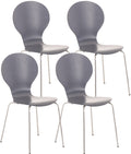 Set van 4 Stapelstoelen - Bezoekersstoelen - Ergonomisch en Ruimtebesparend Design Kleur grijs