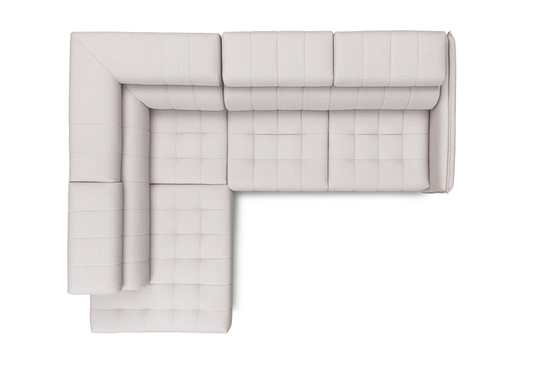 Elarias L hoekbank met slaapfunctie en opbergruimte - Moderne bank | Kleur: Beige