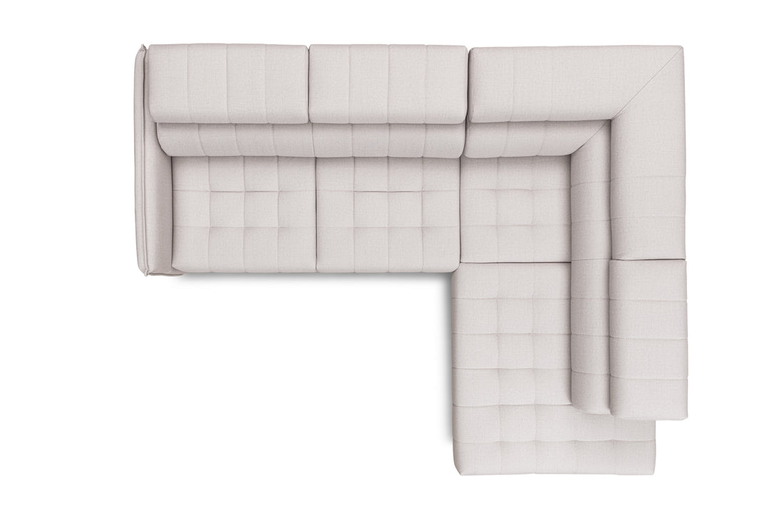 Elarias L Hoekbank met Slaapfunctie - Rechts | Kleur: Beige Maya 01 | Maat: 251x79/97x203 cm