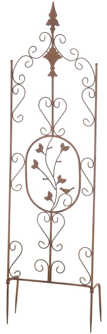 Klimplantenrek Burgus - Metalen plantensteun | Kleur: antiek bruin | Afmetingen: 35x1x122 cm