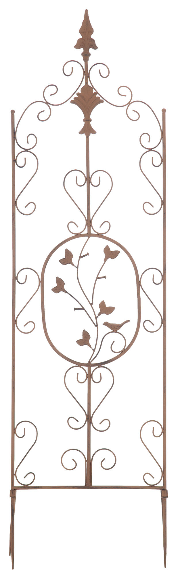 Klimplantenrek Burgus - Metalen plantensteun | Kleur: antiek bruin | Afmetingen: 35x1x122 cm