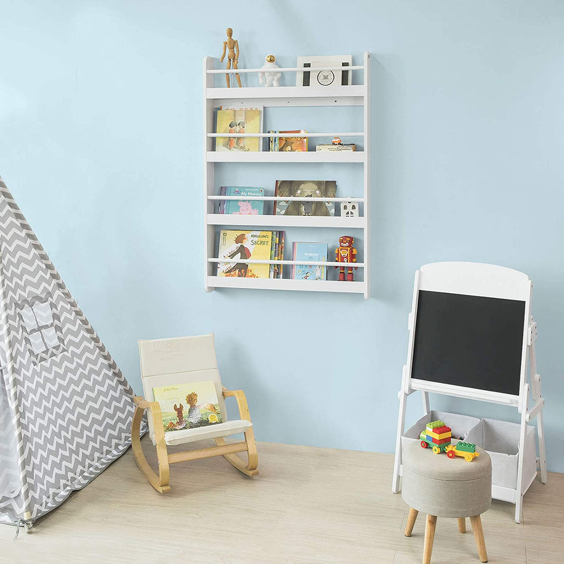 Wandmontage 4 lagen Kinderen Kinderboekenkast Boekenplank - Opbergrek